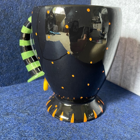 Department Dept 56 Halloween Pumpkin Head Dangling Moon Big Mug Googly Eyes - Picture 6 of 7